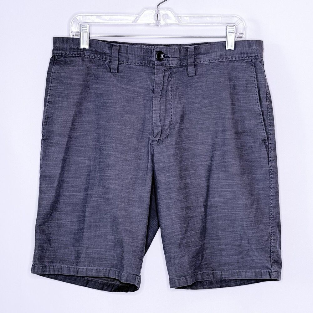 BANANA REPUBLIC Mens Sz 32 VNTG Flat Front Aiden Shorts Blue Heather Preppy Y2K